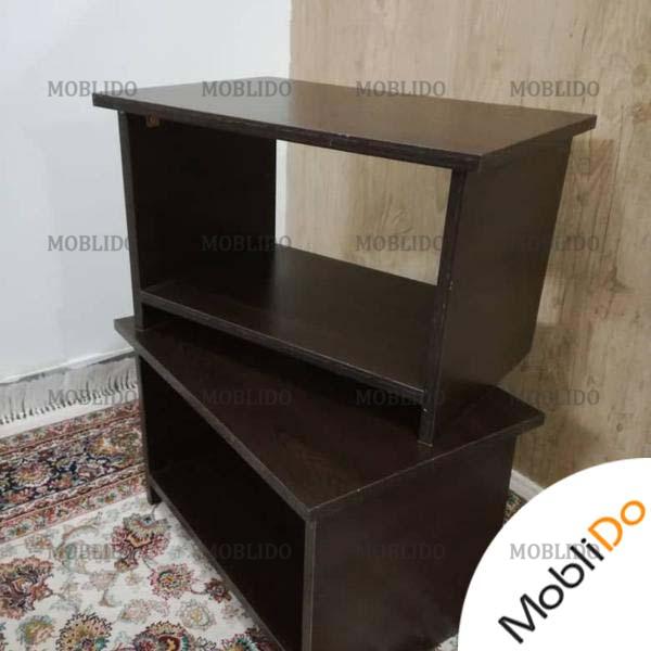 میز جلو مبلی با چهار عسلی قهوه ای رنگ