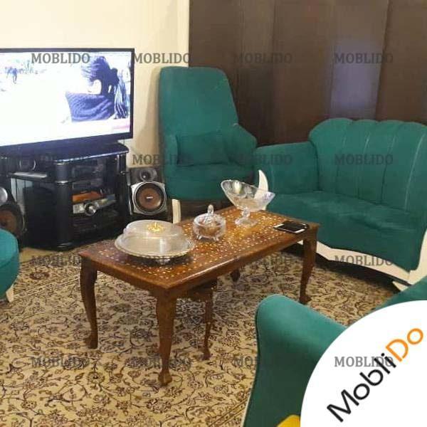 مبلمان راحتی هفت نفره آبی زیبا