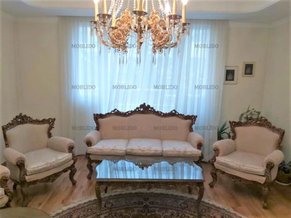 سرویس مبلمان ۹ نفره استیل تمام چوب