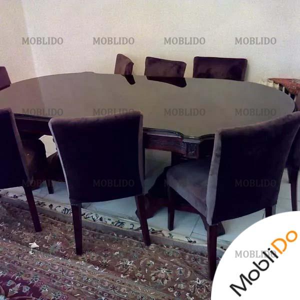 میز نهارخوری ۸ نفره با صندلی