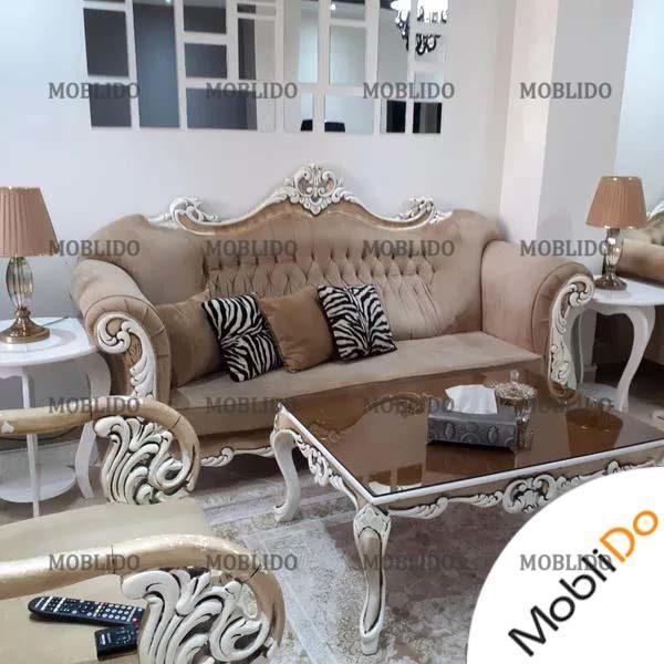 مبلمان ۷ نفره چوبی استیل بسیار زیبا