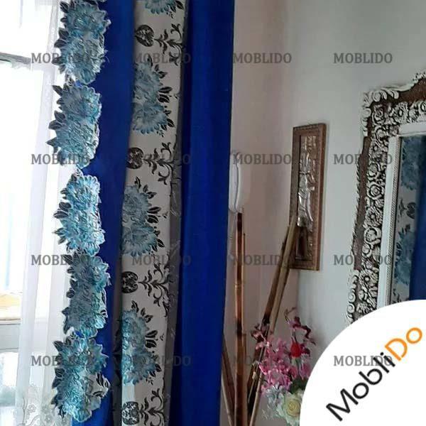 پرده و شرابه آبی شیک