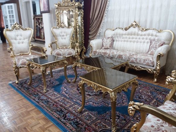 مبل استیل و میز ناهار خوری ۸ نفره
