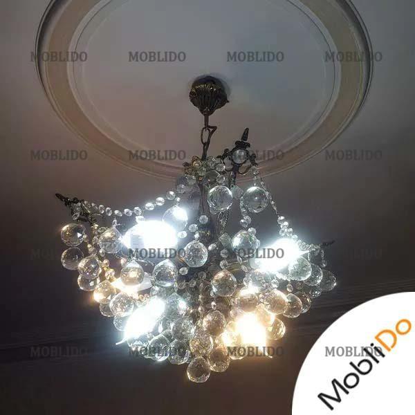 لوستر ۶ شاخه کریستالی