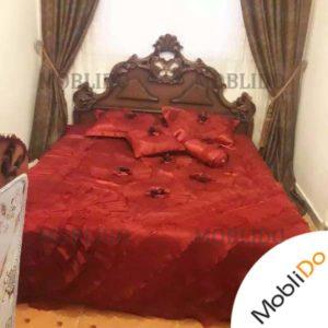 تخت خواب تمام چوب بامنبت دست