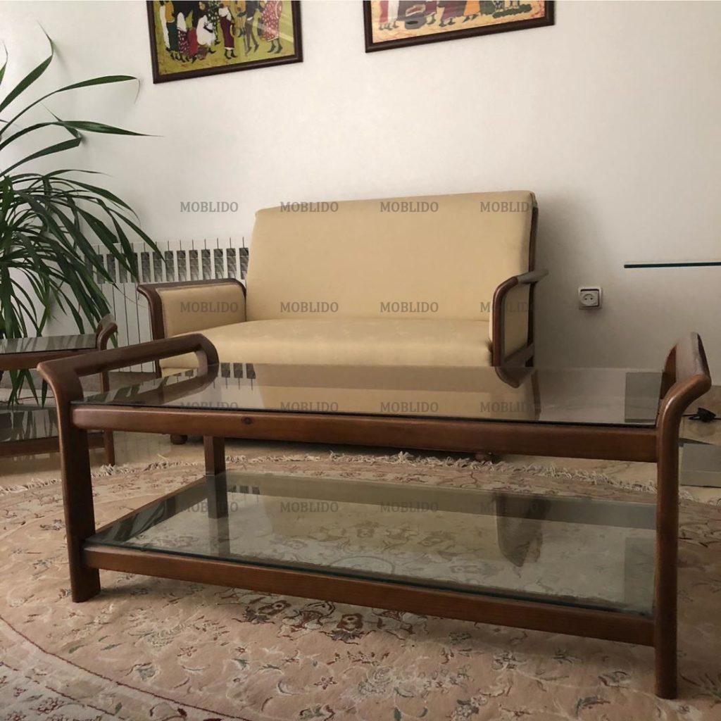مبل ۶ نفره سالم چوب راش در حد نو