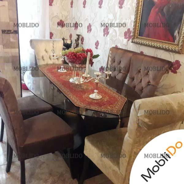 مبلمان ۷ نفره نهارخوری ۶ نفره طرح کلاسیک در حد نو