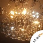 لوستر ۸ شاخه پر گوی کریستالی