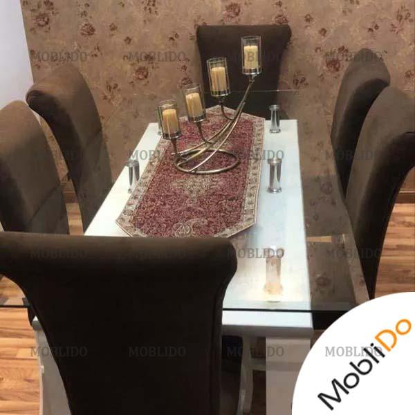 میز ناهار خوری ۶ نفره سالم سالم مناسب جهیزیه