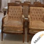 مبلمان ۹ نفره چوبی کار شده ظریف
