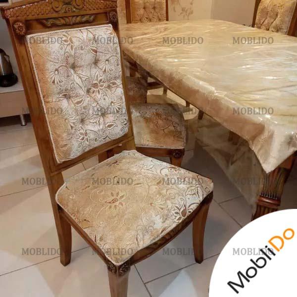 مبلمان ۹ نفره چوبی کار شده ظریف