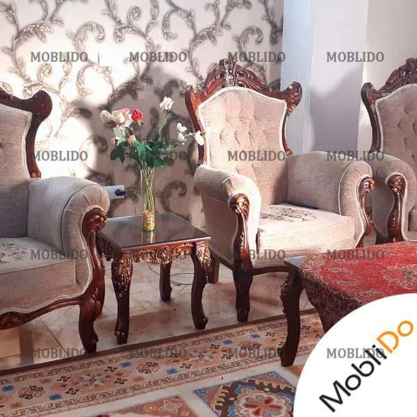 مبلمان سلطنتی۷نفره با میز ناهار خوری شیک