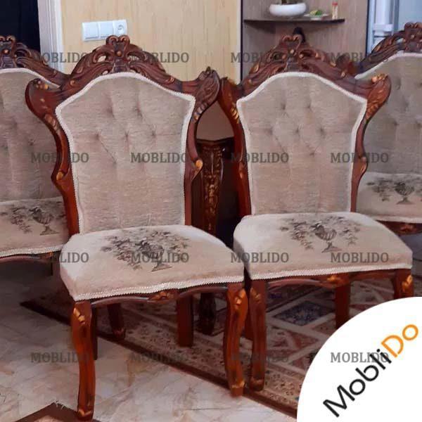 مبلمان سلطنتی۷نفره با میز ناهار خوری شیک