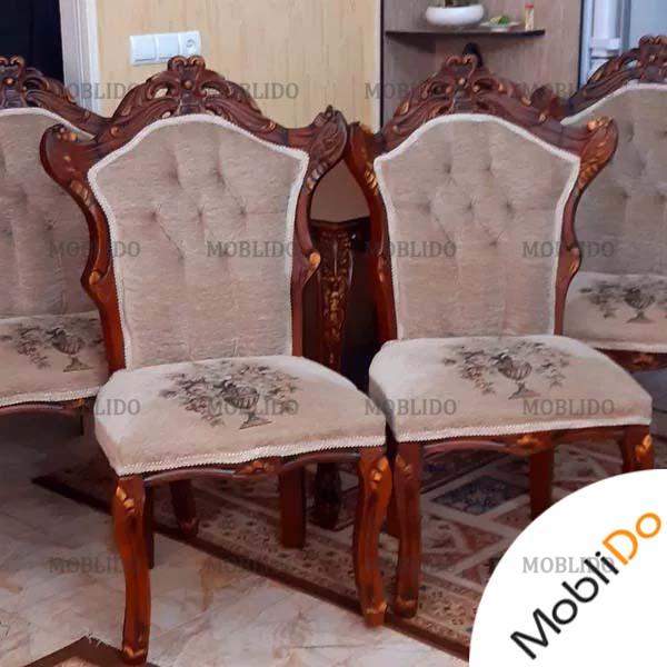 مبلمان سلطنتی۷نفره با میز ناهار خوری شیک
