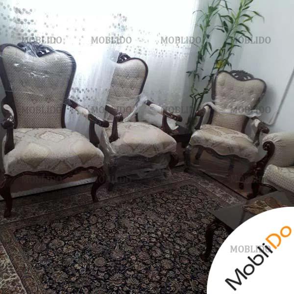 مبلمان ۷ نفره چوب راش …در حد نو