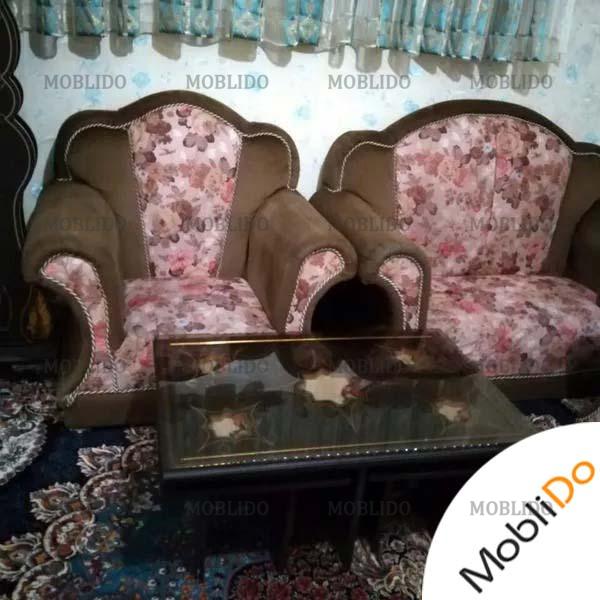 مبل راحتی ۷ نفره عسلی دست دوم