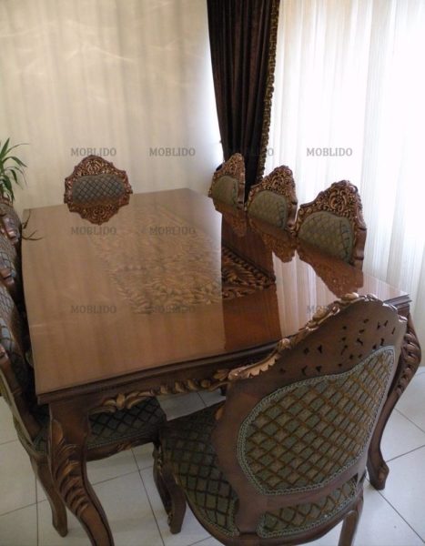 مبل و ناهارخوری کلاسیک چوب تمام منبت کاردست