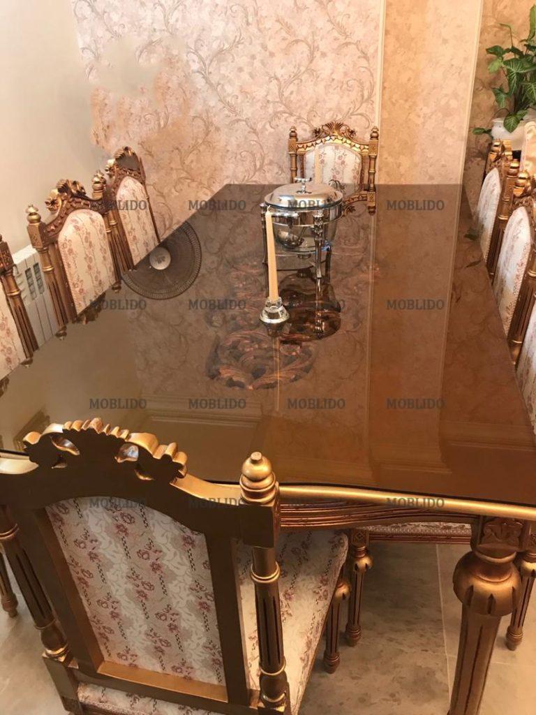 مبلمان استیل ۹ نفره به همراه میز ناهار خوری ۸ نفره