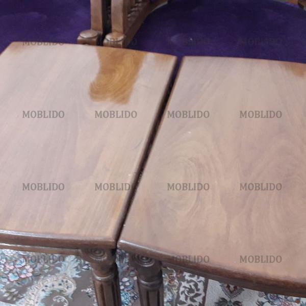 مبل استیل ۳ صندلی + ۲ میزبان + ۲ میز