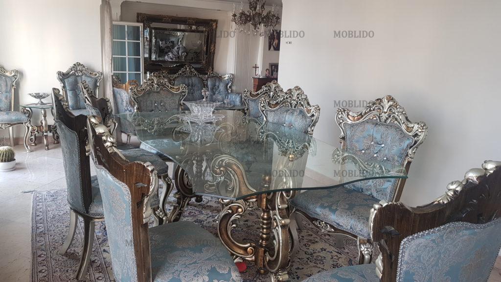 مبل استیل ۹ نفره و میزنهارخوری ۸ نفره