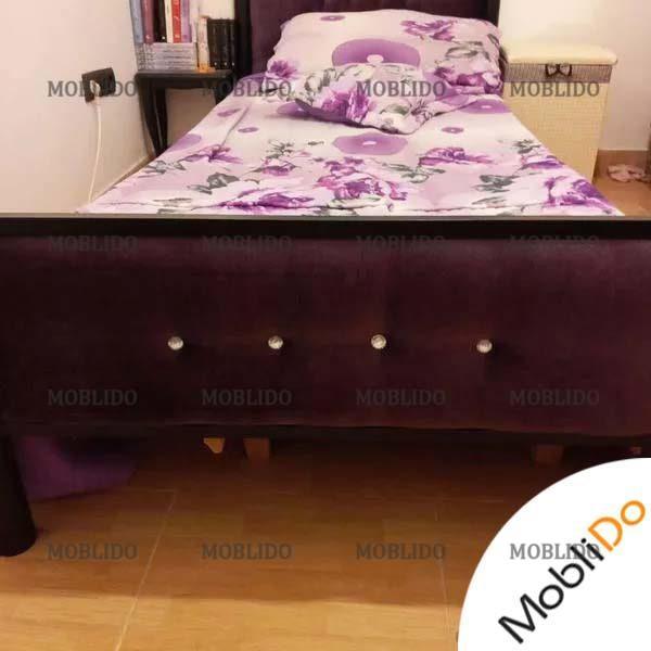 تخت فرفورژه مشکی با لمسه بنفش