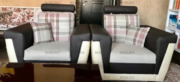 مبل ۷ نفره راحتی چرم و پارچه