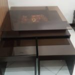 مبل راحتی ۷ نفره بژ رنگ با میز و ۴عسلی ونگه