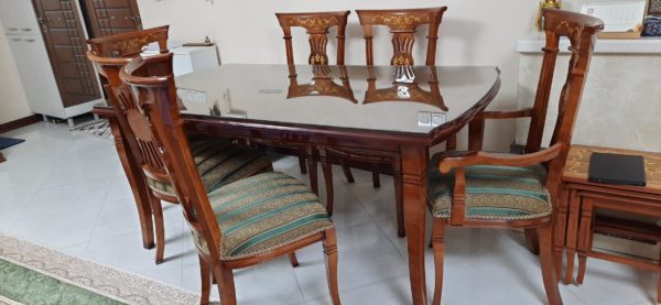 مبل استیل ۷ نفره ، نهارخوری ۶ نفره، معرقکاری