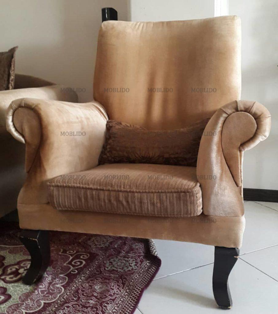 مبل راحتی ۷ نفره بژ رنگ با میز و ۴عسلی ونگه