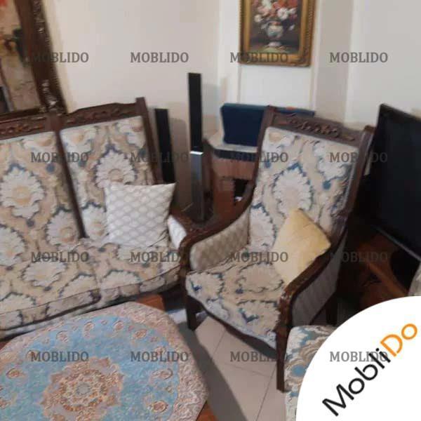 مبلمان استیل ۹ نفره با میز وسط و دو عدد میز عسلی زیبا