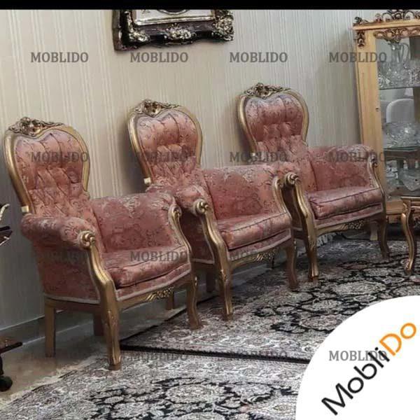 مبلمان استیل چوب راش ۹ نفره زیبا