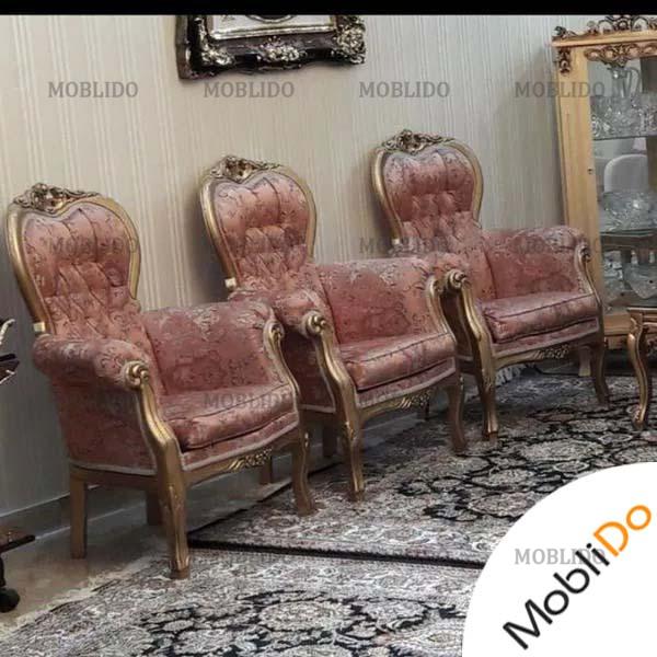 مبلمان استیل چوب راش ۹ نفره زیبا