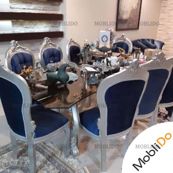 مبلمان به همراه پرده و میز ناهار خوری زیبا