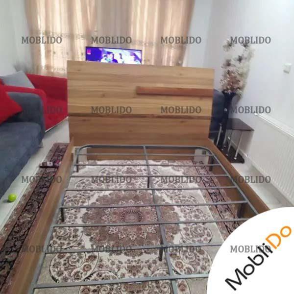 تختخواب دونفره همراه تشک طبی و فنری