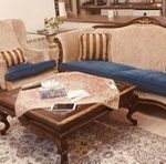 مبل ۵ نفره همراه با شزلون جنس چوب راش اصل