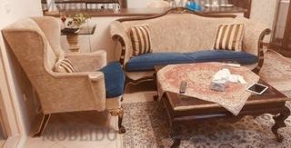 مبل ۵ نفره همراه با شزلون( جنس چوب راش اصل)