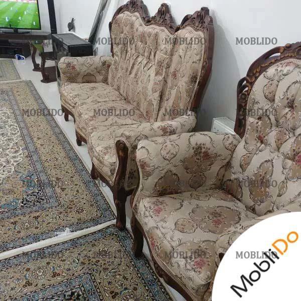 مبلمان ۹نفره با دو میز عسلی و میز وسط زیبا