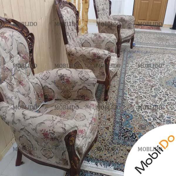 مبلمان ۹نفره با دو میز عسلی و میز وسط زیبا