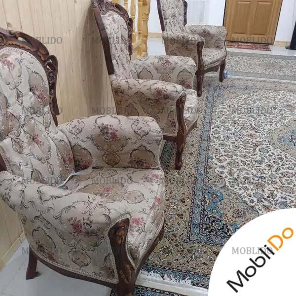 مبلمان ۹نفره با دو میز عسلی و میز وسط زیبا