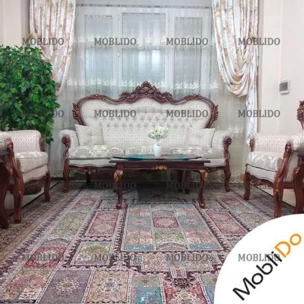 مبل استیل چوب راش نو