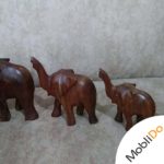 مجسمه های چوبی فیل و جغد