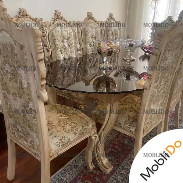 سرویس کامل مبلمان استیل با نهارخوری زیبا