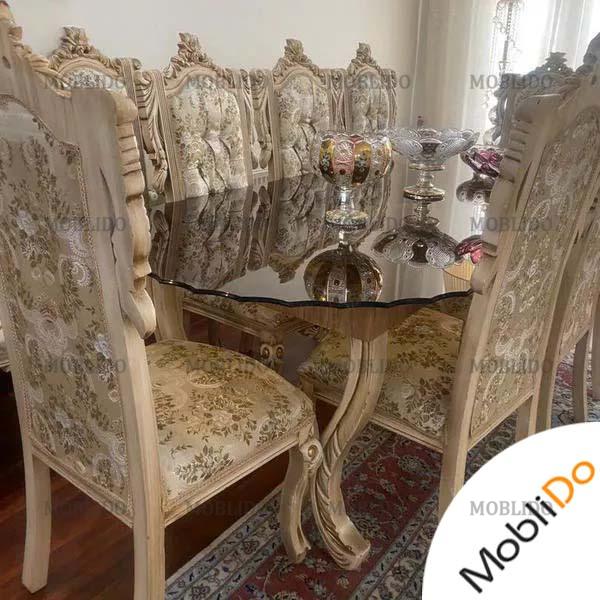 سرویس کامل مبلمان استیل با نهارخوری زیبا