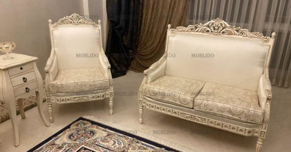 مبل ۹نفره کلاسیک ایتالیایی همراه با میز ناهارخوری