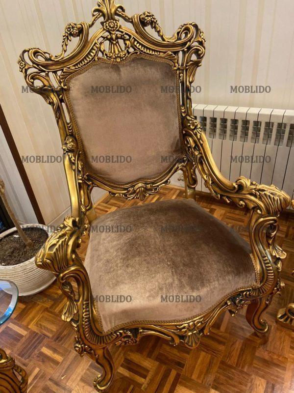 مبل و میز نهارخوری ساطنتی طلاکوب