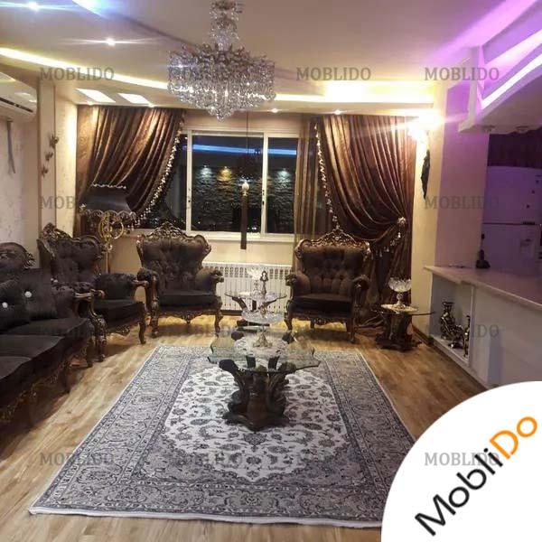 مبل وناهار استیل مبلمان ۹ نفره وناهار خوری ۸ نفره.
