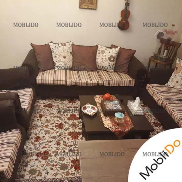 مبلمان ۷نفره دست دوم قابل استفاده پل چوبی