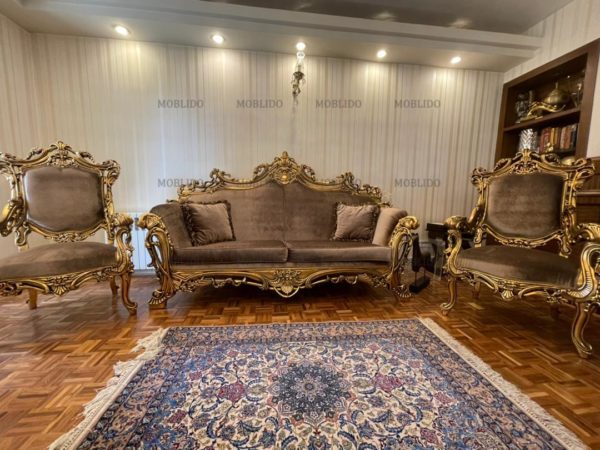 مبل و میز نهارخوری طلاکوب سلطنتی