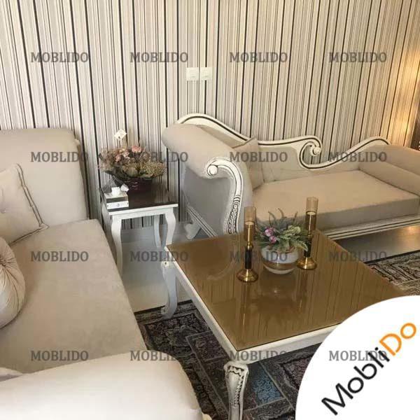 مبلمان ۶ نفره به همراه ٢ میز شیک
