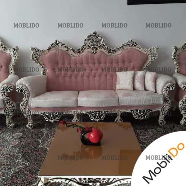 مبلمان ۹ نفره استیل چوب راش
